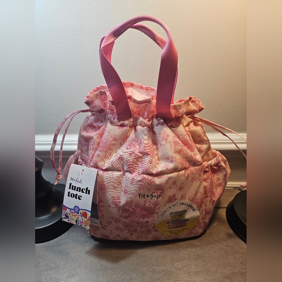 Pink on Pink floral Lunch Tote for Women - Picture 7 of 12